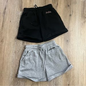 Lot of 2 Derek Heart Fleece Lined Sweat Shorts
